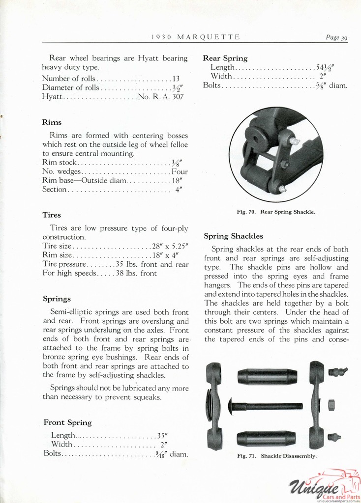 1930 Buick Marquette Specifications Booklet Page 58